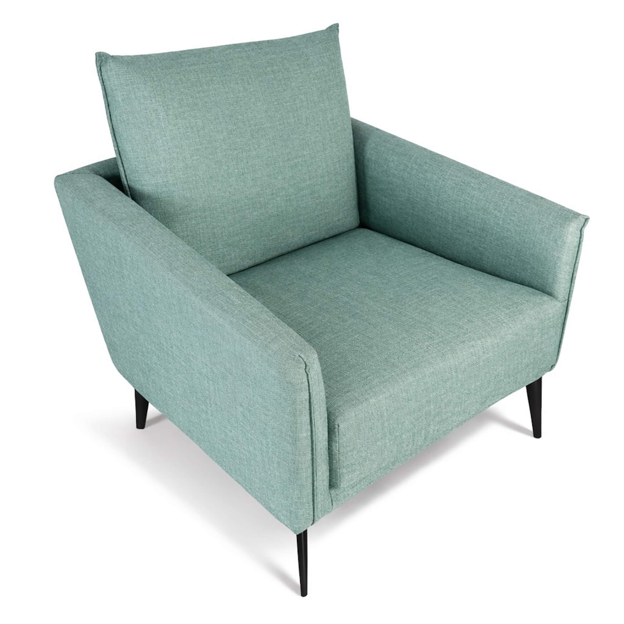 Green armchair on a white background