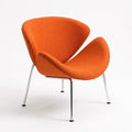 Orange chair with metal legs on a white background