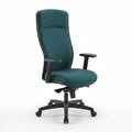 High-back green executive office chair on white background